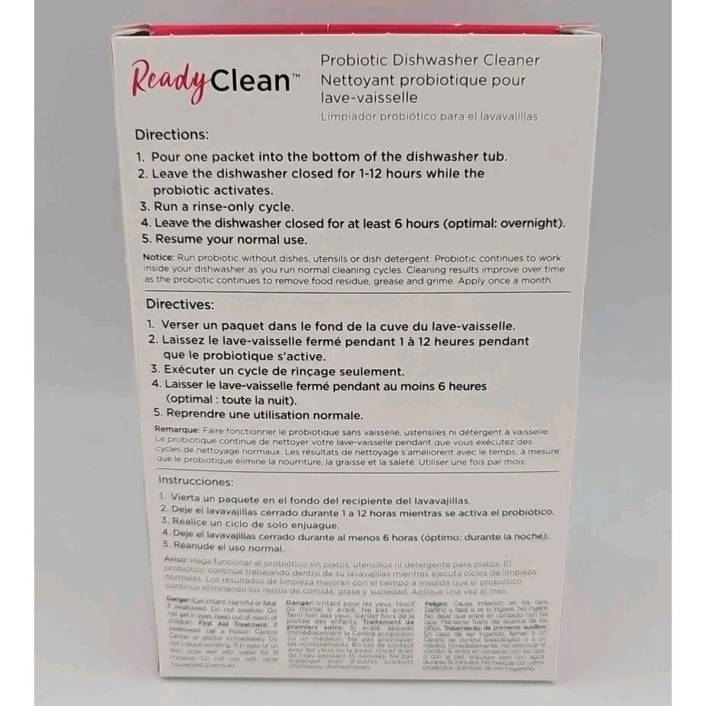 Frigidaire Ready Clean 10FFPROD02 Probiotic Dishwasher Cleaner 6 Pack - Picture 3 of 6